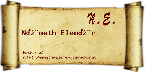 Németh Elemér névjegykártya
